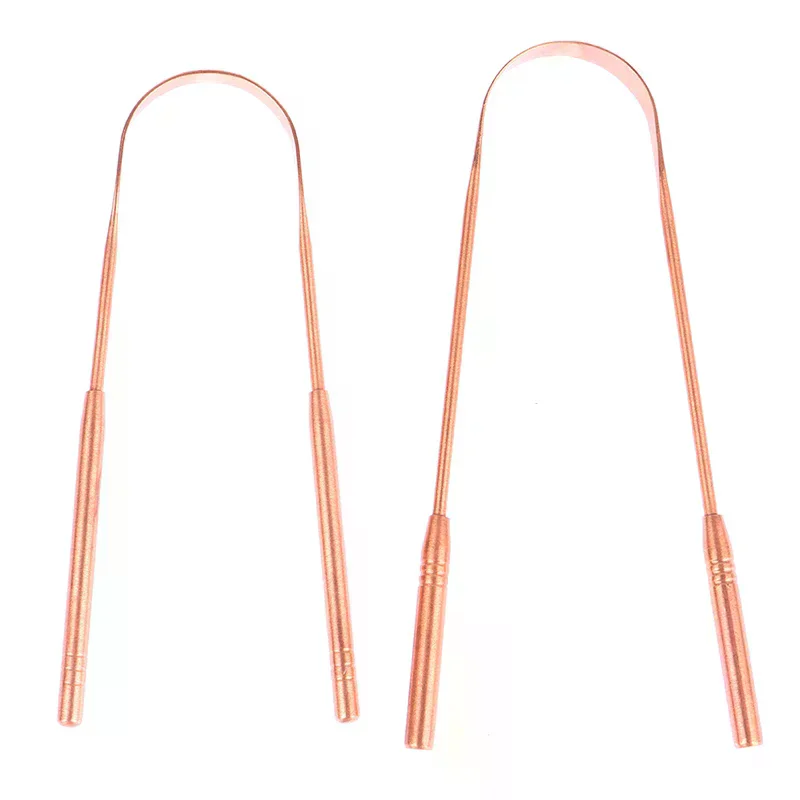 1Pc Copper Tongue Scraper Cleaner Scraper  Toothbrush Dental Oral Care Hygiene Health Care Tool For Men Women