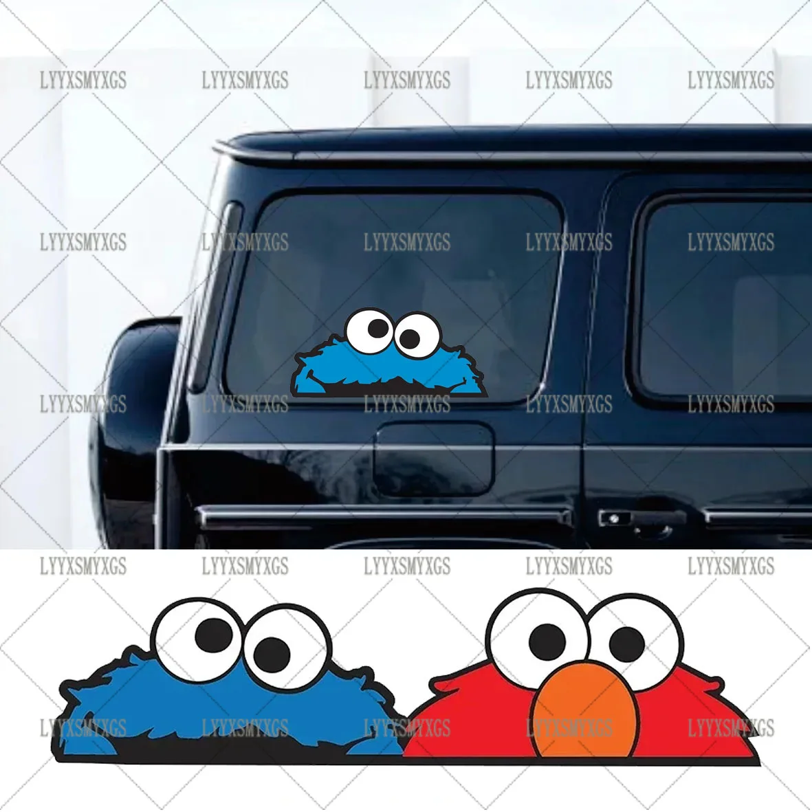

Self-Adhesive Custom Cartoon Bold Monster Peeking Car Stickers Waterproof Sunscreen Vinyl Decal PVC Wholesale Car Decoration