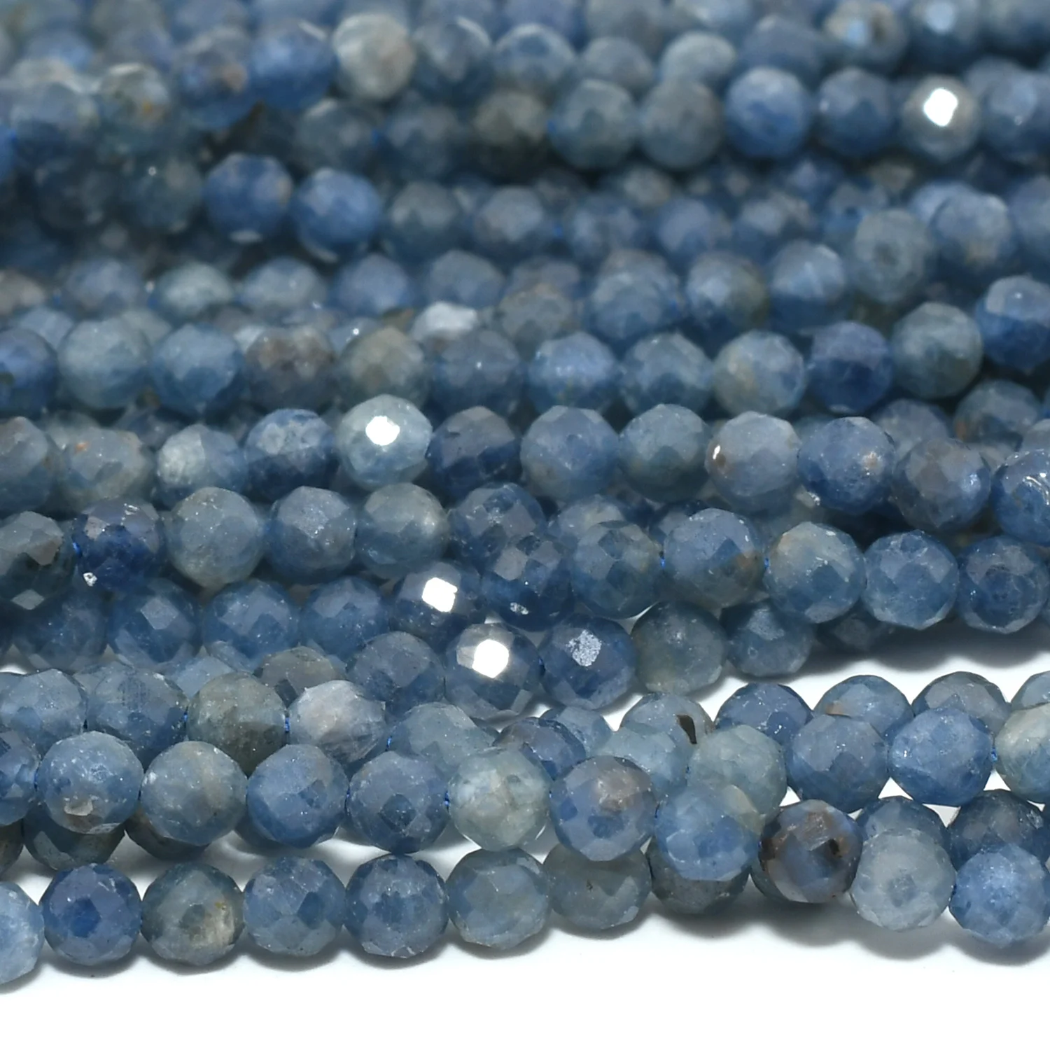 Natural Sapphire From Sri Lanka Faceted Round Beads 3.4mm