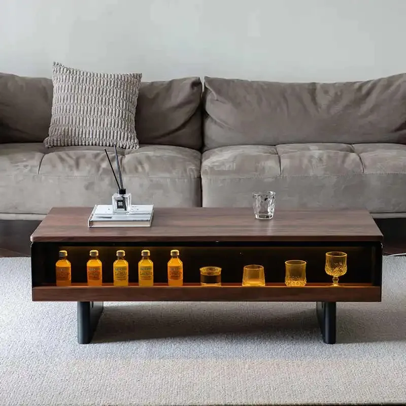 Wooden Nordic Coffee Table Modern Organizer Quality Light Luxury Storage Clear Coffee Table Designer Meubles Salon Furniture