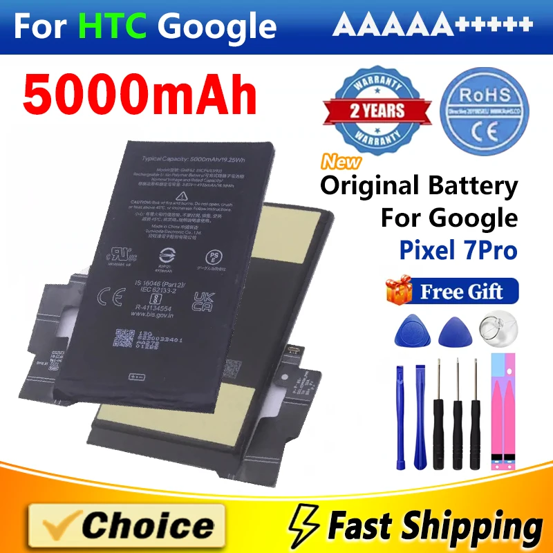 1Pc 5000mAh Original Battery For Google Pixel 7 Pro 5G,GMF5Z AAA+ Brand New Replacement Phone Lithium Battery+Tools