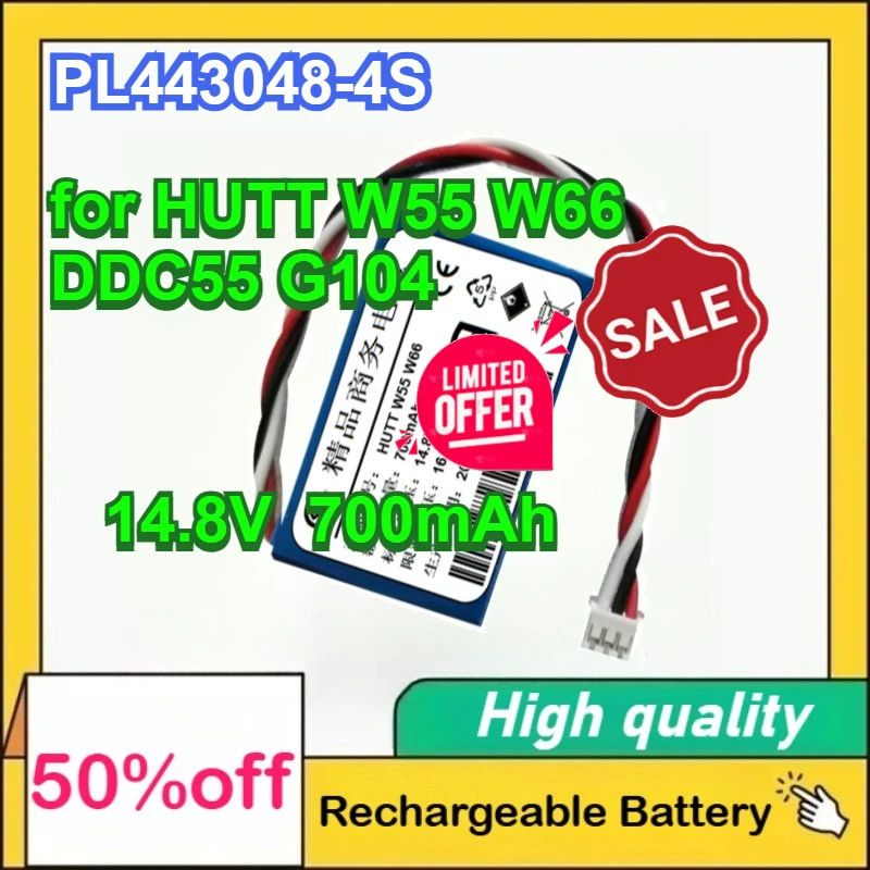 

PL443048-4S 14.8V 700mAh Li-ion Rechargeable Glass Cleaning Machine Battery for HUTT W55 W66 DDC55 G104 Battery