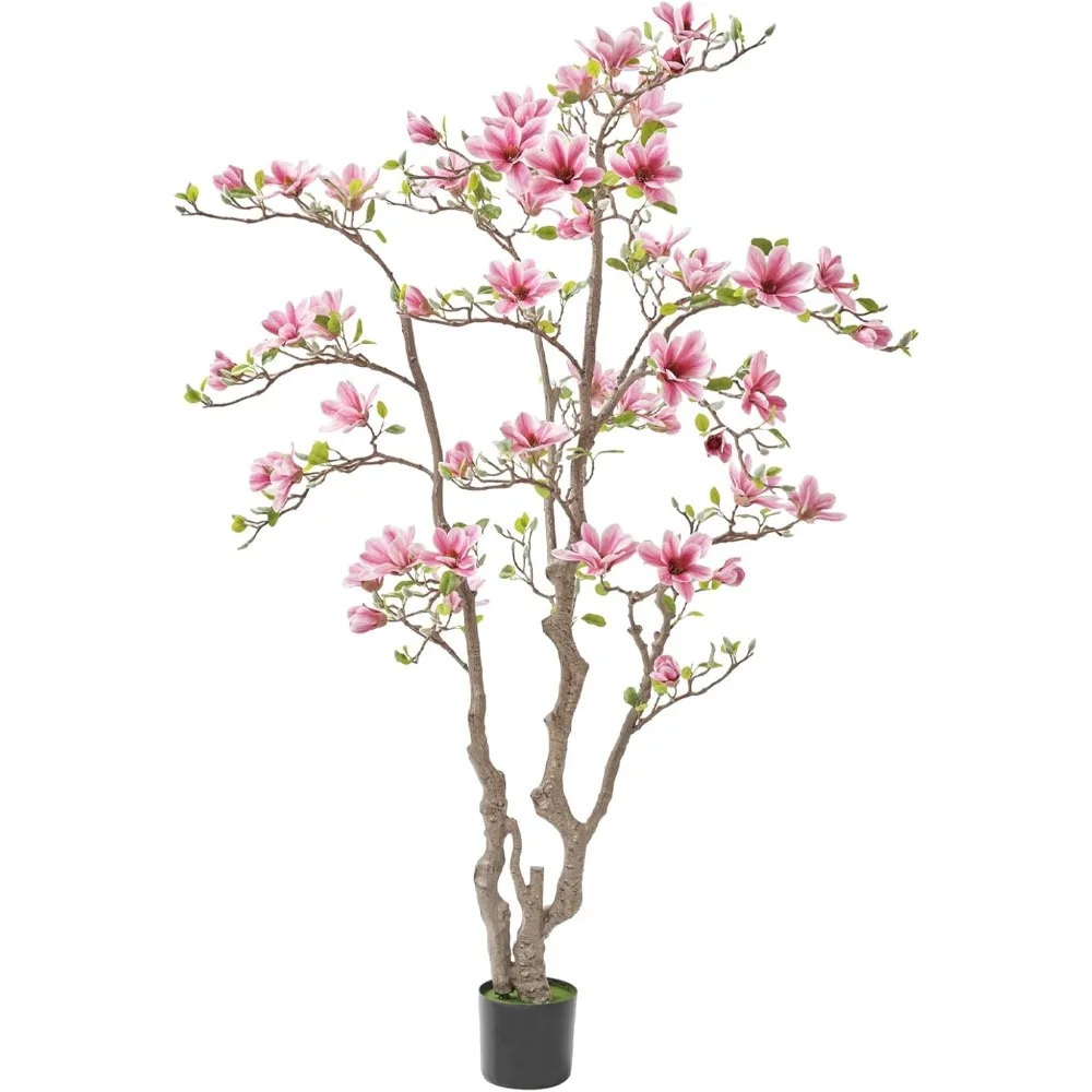 

Искусственное дерево магнолии, искусственное домашнее дерево высотой 6,8 фута, реалистичные листья и цветы на ощупь, идеально подходит для домашнего декора, гостиной R