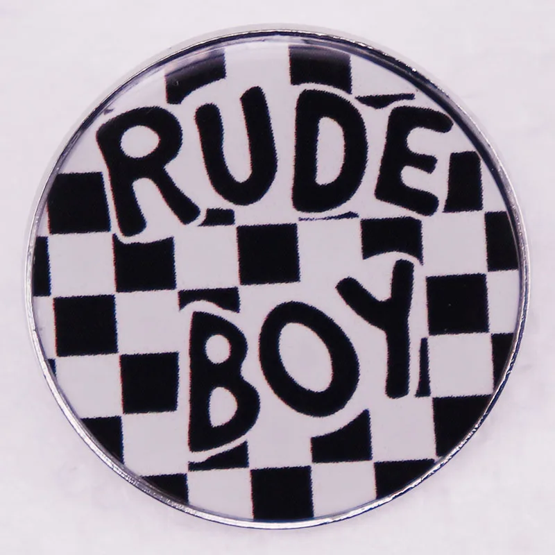 Insignia de Pin esmaltado de Rude Boy, signo Ska, joyería musical Rocksteady