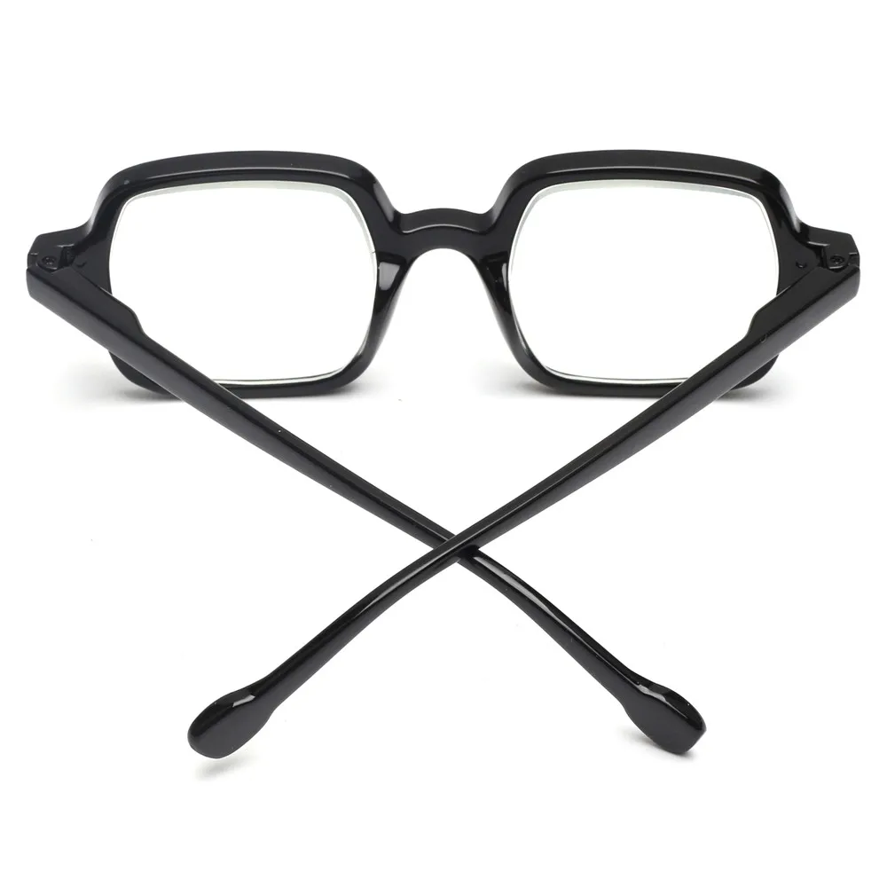 JM Spring Hinge Square Anti Blue Light Reading Glasses Men Women Diopter Magnifier Presbyopic Glasses +1 to +4