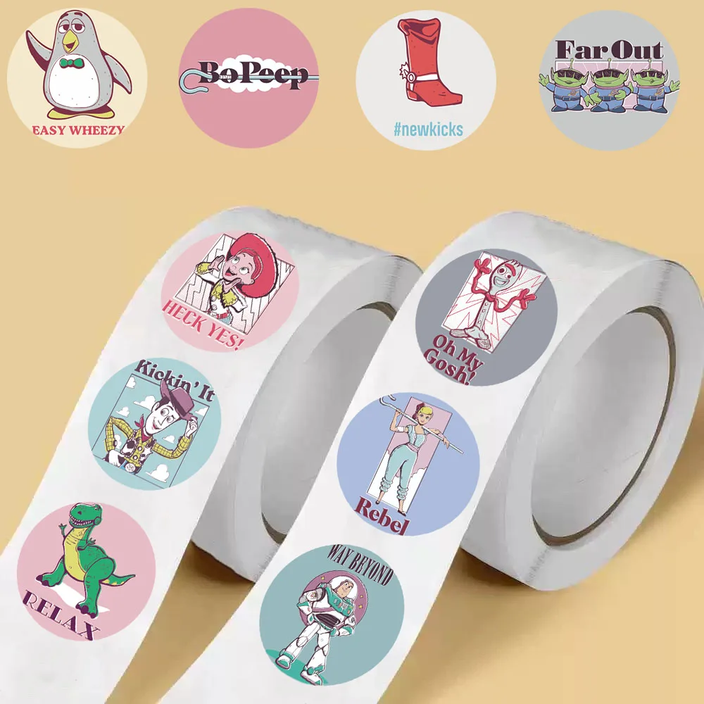 500PCS Cartoon Disney Toy Story Roll Sticker Nostalgie Motorfiets Koffie Landschapsarchitectuur Personaliseer Telefoon Koffer Auto Sticker ﻿