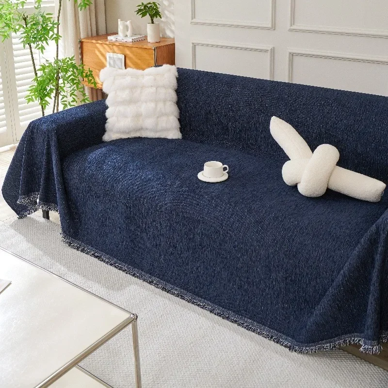 

1pcs Chenille Sofa Cover Ultra Thickened All-Season Couch Protector Wear-Resistant Universal Furniture Blanket for Living Room