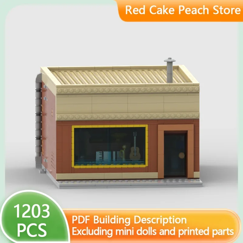 Popular Anime Street View Model MOC Building Bricks Musical Instrument Shop Technology Gifts Holiday Assemble Children Toys Suit