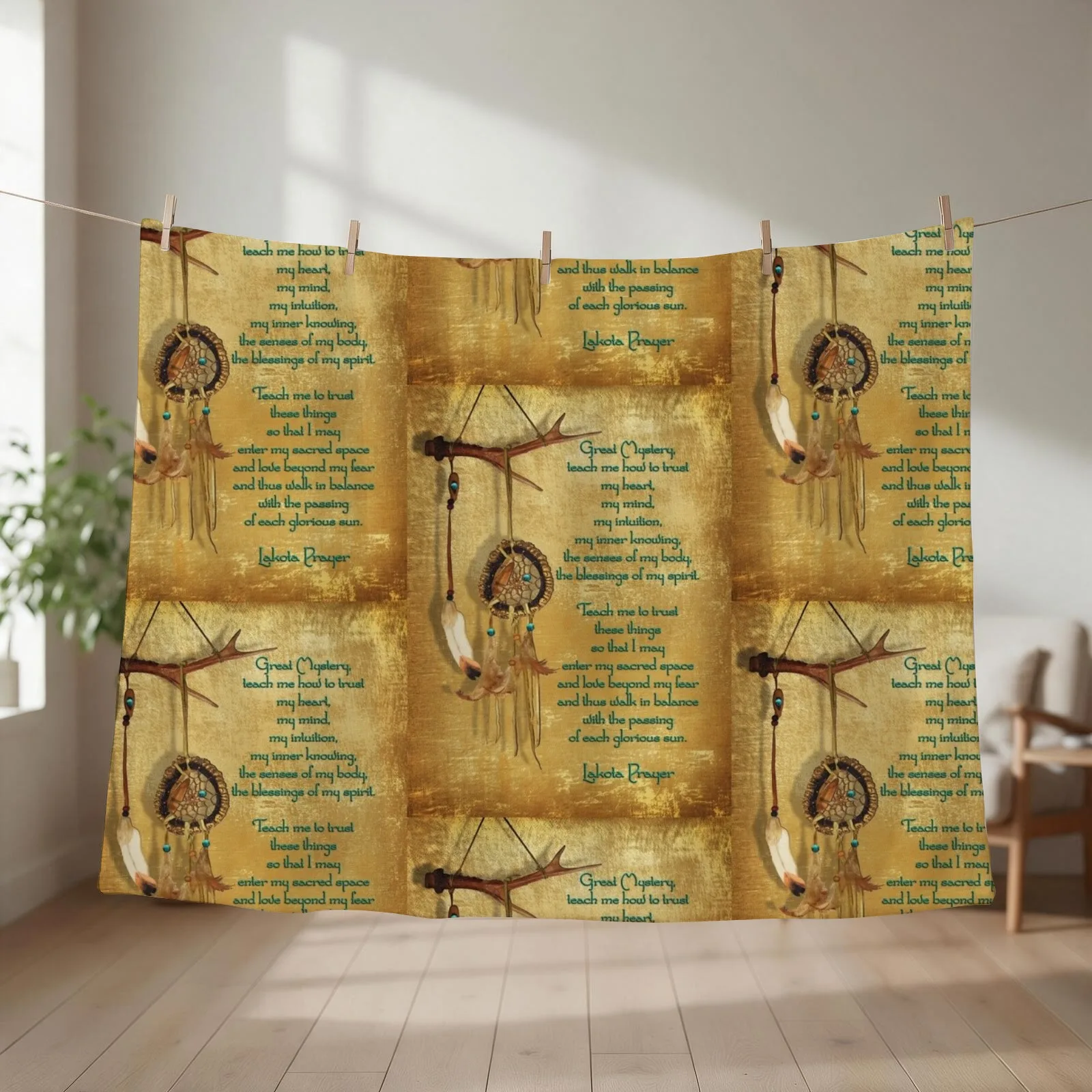 Lakota Prayer Dream Catcher Throw Blanket manga anime Bed linens For Baby Blankets