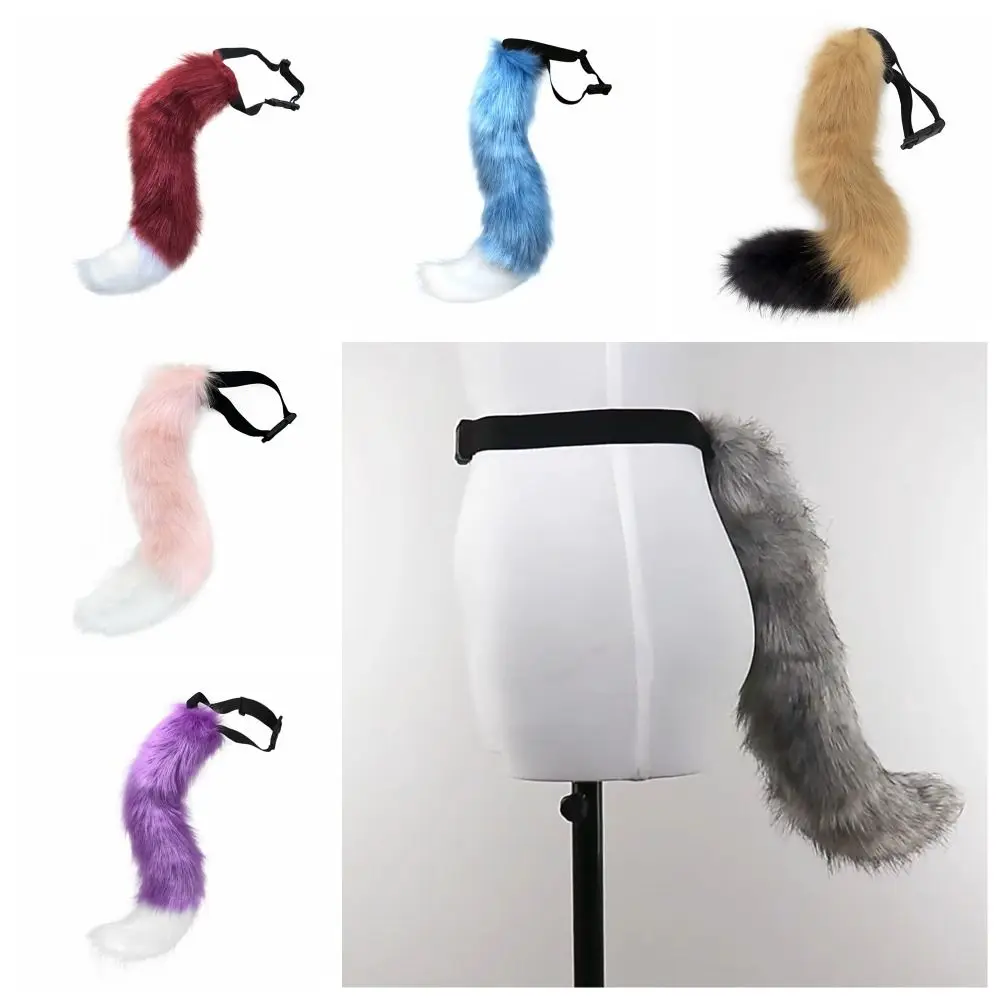 

Plush Halloween Cosplay Accessories Long Tail with Buckle Halloween Animal Cosplay Props Adjustable Cute Animal Cosplay Props