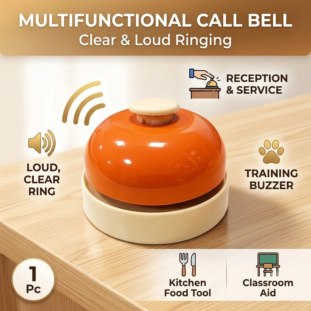 Clochettes de bureau pour boutons d'appel, sonnerie forte, buzzer d'entraînement pour animaux de compagnie, sonnette de service, sonnette de réception pour cuisine, salle de classe, 1 pièce