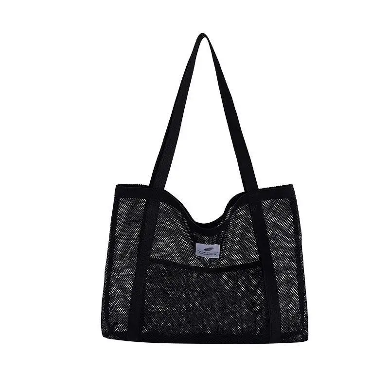 Transparente Mesh-Umhängetasche für Damen, Modische Tragbare Handtasche zum Einkaufen, Reisen, für den Strand, Netz-Tasche – Detail 3