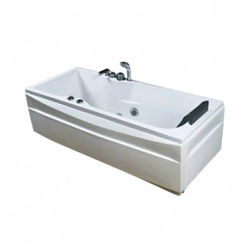 

Small apartment hotel engineering bathroom acrylic household rectangular bathtub massage surfing freestanding single bathtub
