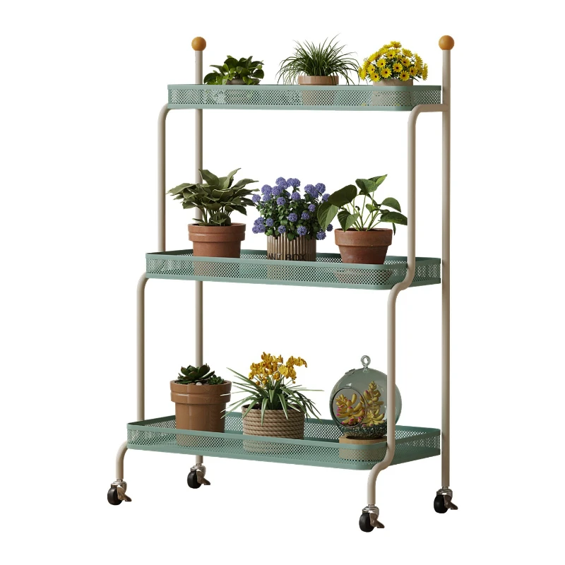 

movable flower stand with wheels stepped flower pot stand succulent rack balcony indoor plant trolley flower stand