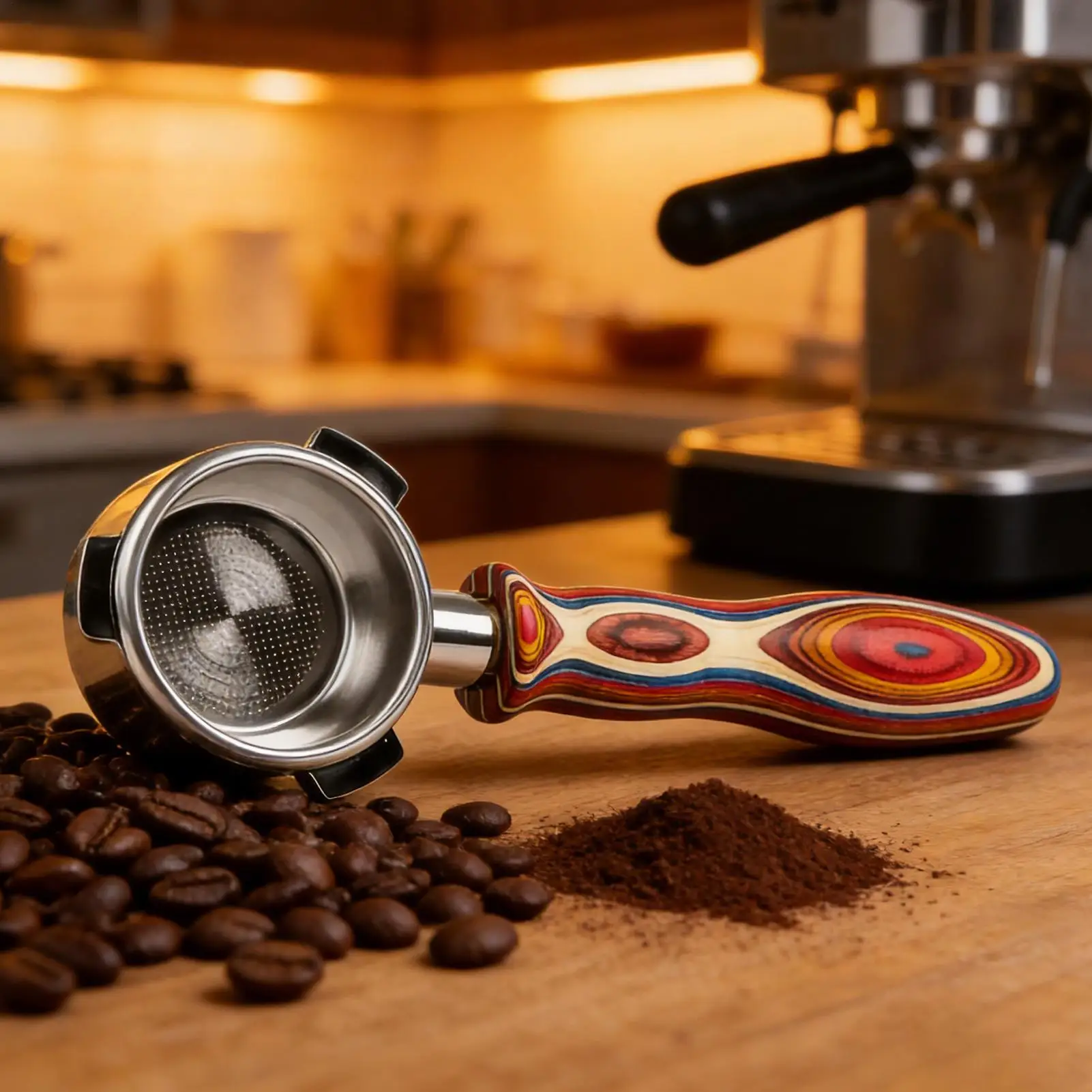 Portafilter Handle 54mm Precision Bottomless Filter Coffee Portafilter Basket Replacement For Dosing Distribution Puck Home Cafe