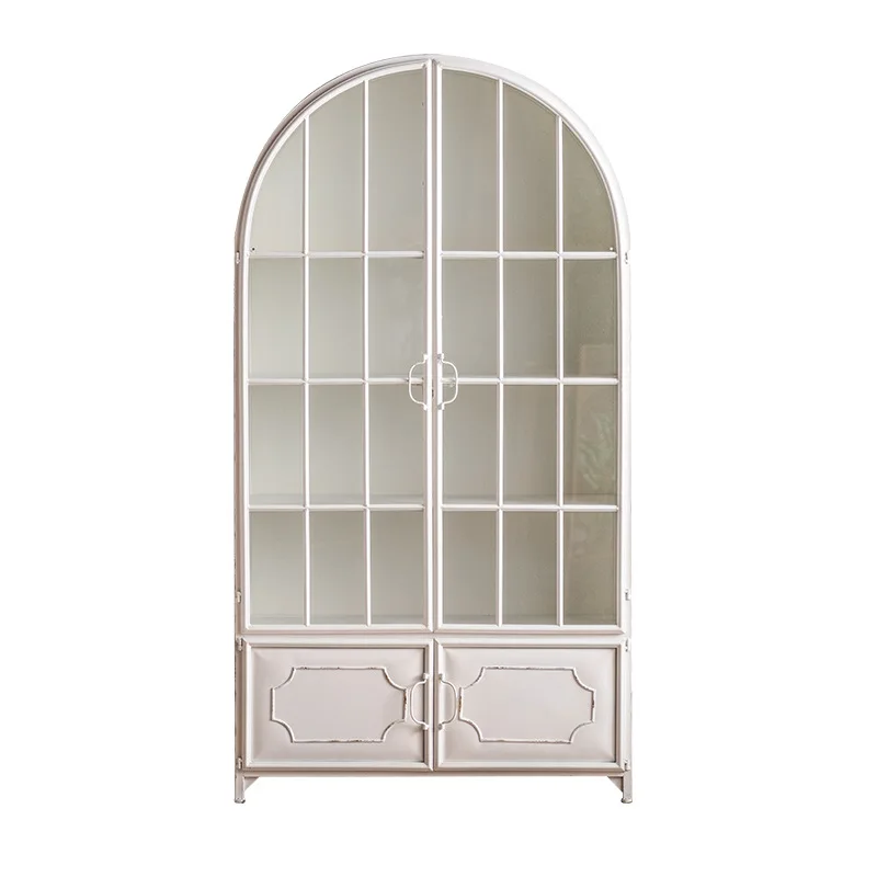 

White Nordic style storage cabinet, living room manicure store display cabinet