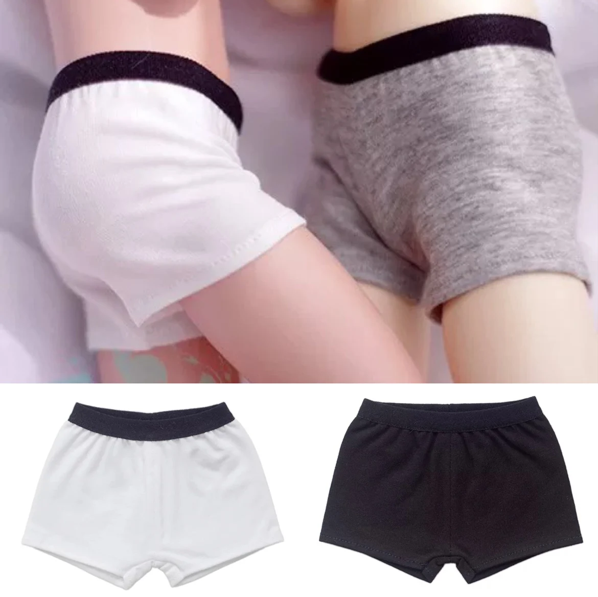 BJD doll clothes for 1/31/4 MSD DD SD17 Uncle fashion new boxer briefs boxer briefs white bottom black edge pure black men women