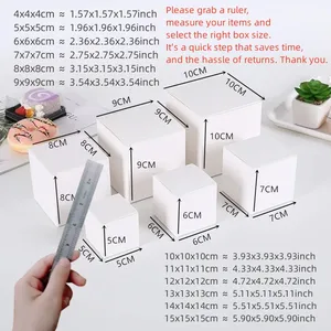 Hộp giấy Kraft Square, nhiều kích thước, đen, trắng, nâu, bao bì bìa cứng kraft, hộp quà cưới, tiệc tùng, 20 chiếc, 50 chiếc xe 8 Hộp các tông bán hàng chính cho bánh - №4