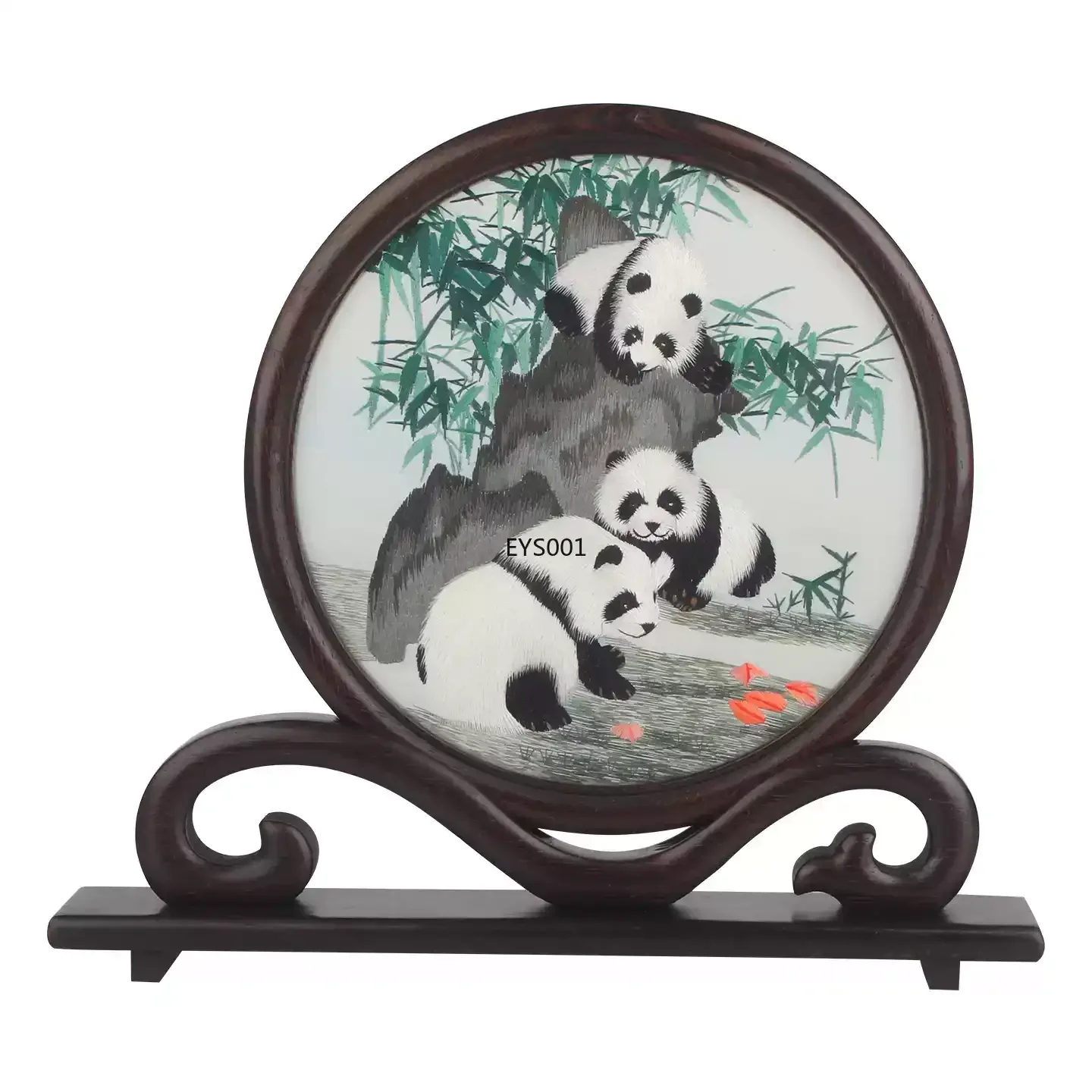 Suzhou embroidery ornament handmade double-sided pattern embroidery table