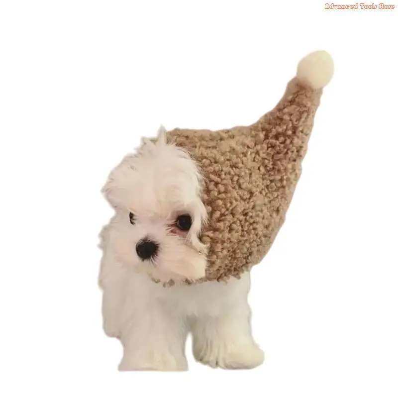 Warm Fleece Hat For Small Dogs Adjustable For Holiday Costume Headwear Accessories W91B