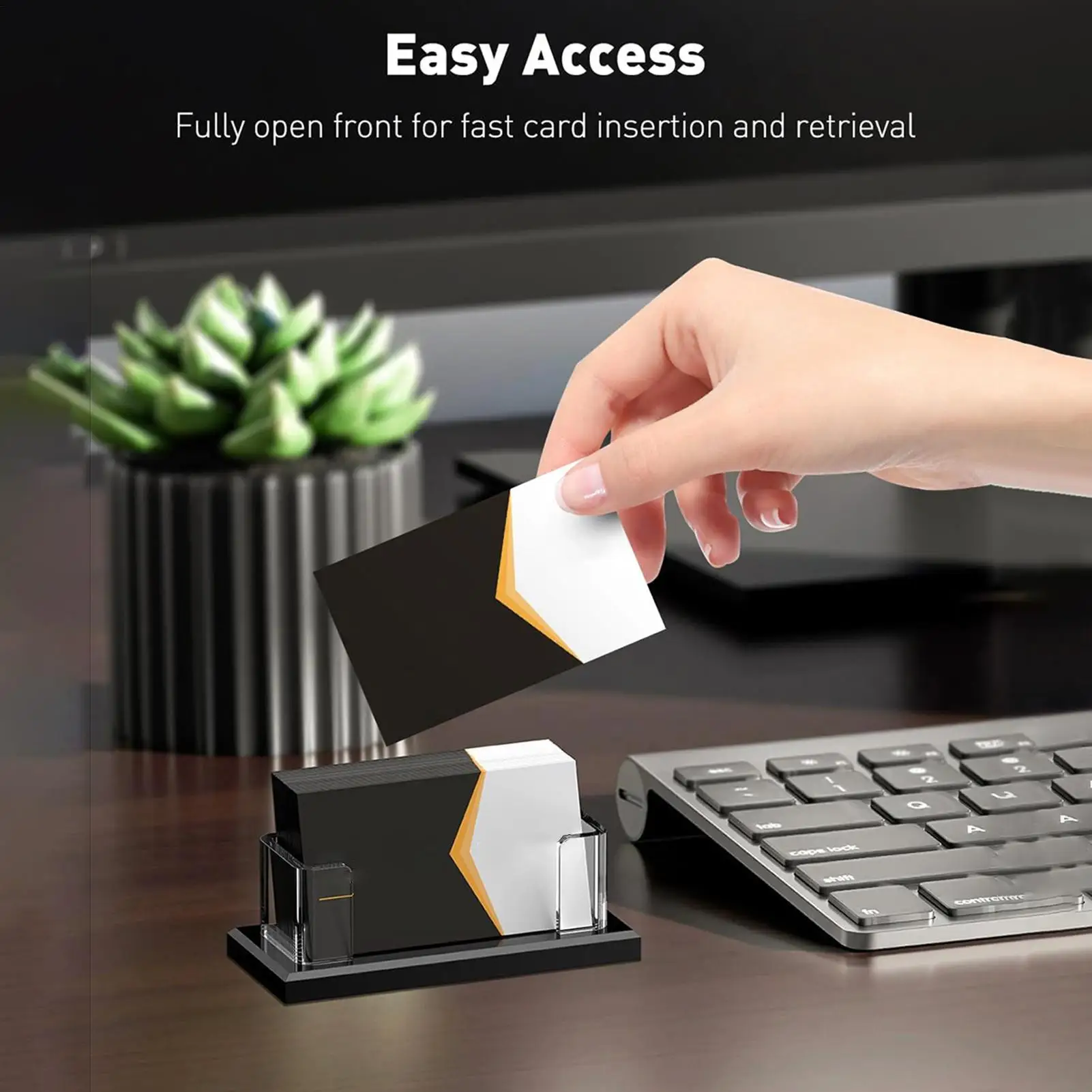 Namenskarten-Ausstellungsständer, Visitenkartenhalter, Display, transparente Acryl-Aufbewahrung für Beurfälle, Besprechungen, Arbeit, Bewertungen, Heimindustrie