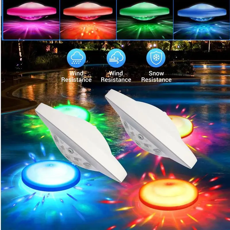 LED Underwater RGB Submersible Floating Pool Lights IP68 Waterproof Swimming Pool Night Atmosphere Lamp Decor Wedding Party