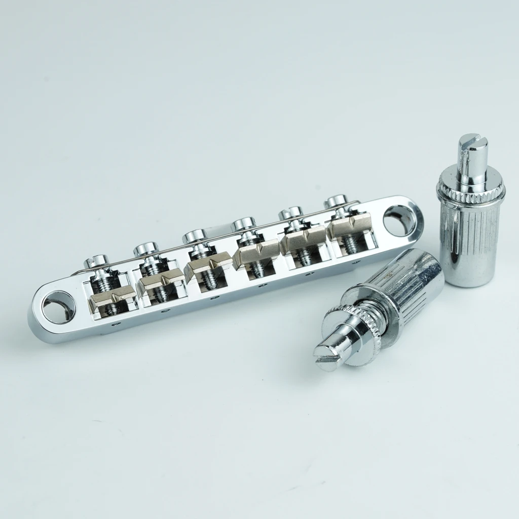 Barra de sujeción para guitarra Tune-O-Matic con pernos - Repuesto de piezas de puente para guitarra eléctrica de 6 cuerdas