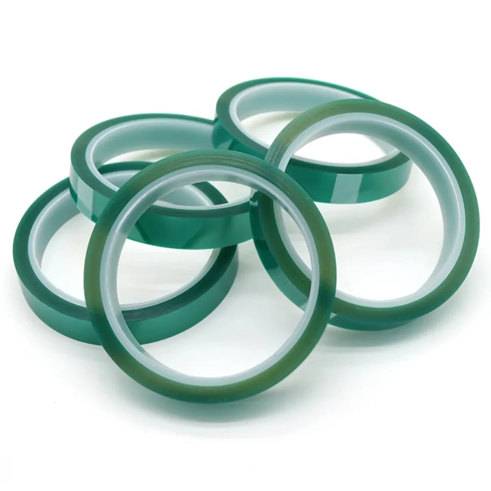 3 Rolls Green Tape Tear Resistant Smooth PET Film PCB Welding Spray Painting Shielding Application Anti Static Tape