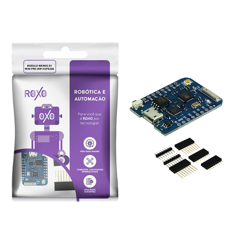 Wemos D1 Mini Pro Wi-fi Esp8266 - RoXo Board