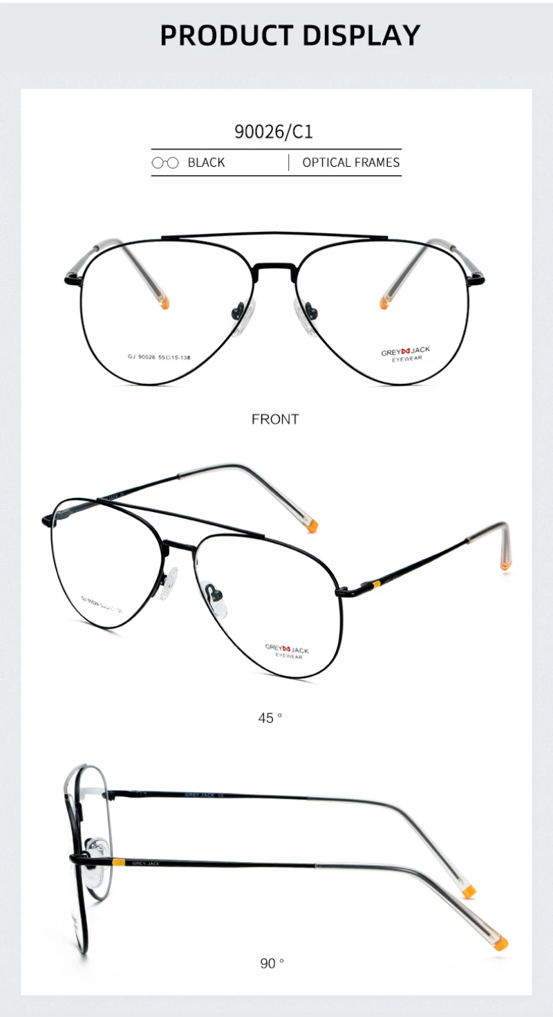 BEMORE Pilot Alloy Prescription Glasses Photochromic Anti Blue Light Myopia Optical Lenses Men's Glasses for Sight