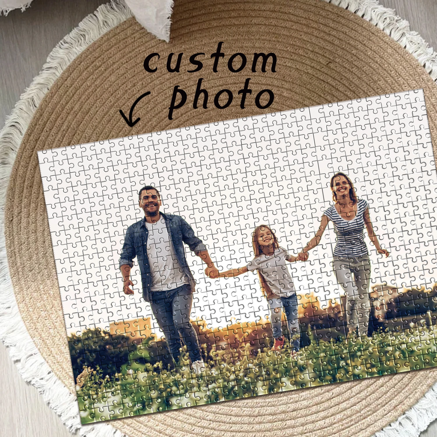 35/150/300/500/1000pcs outdoor couple Customized Photo Custom DIY Personalised Photo Portrait Puzzles Custom Puzzles in Photos