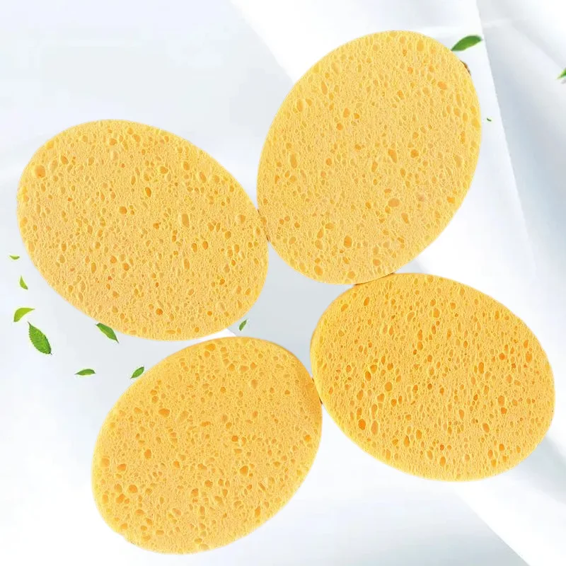 Face Round Makeup Remover Sponge Natural Wood Pulp Sponge Cellulose Compress Cosmetic Puff Facial Washing Sponge Skin Care Tool