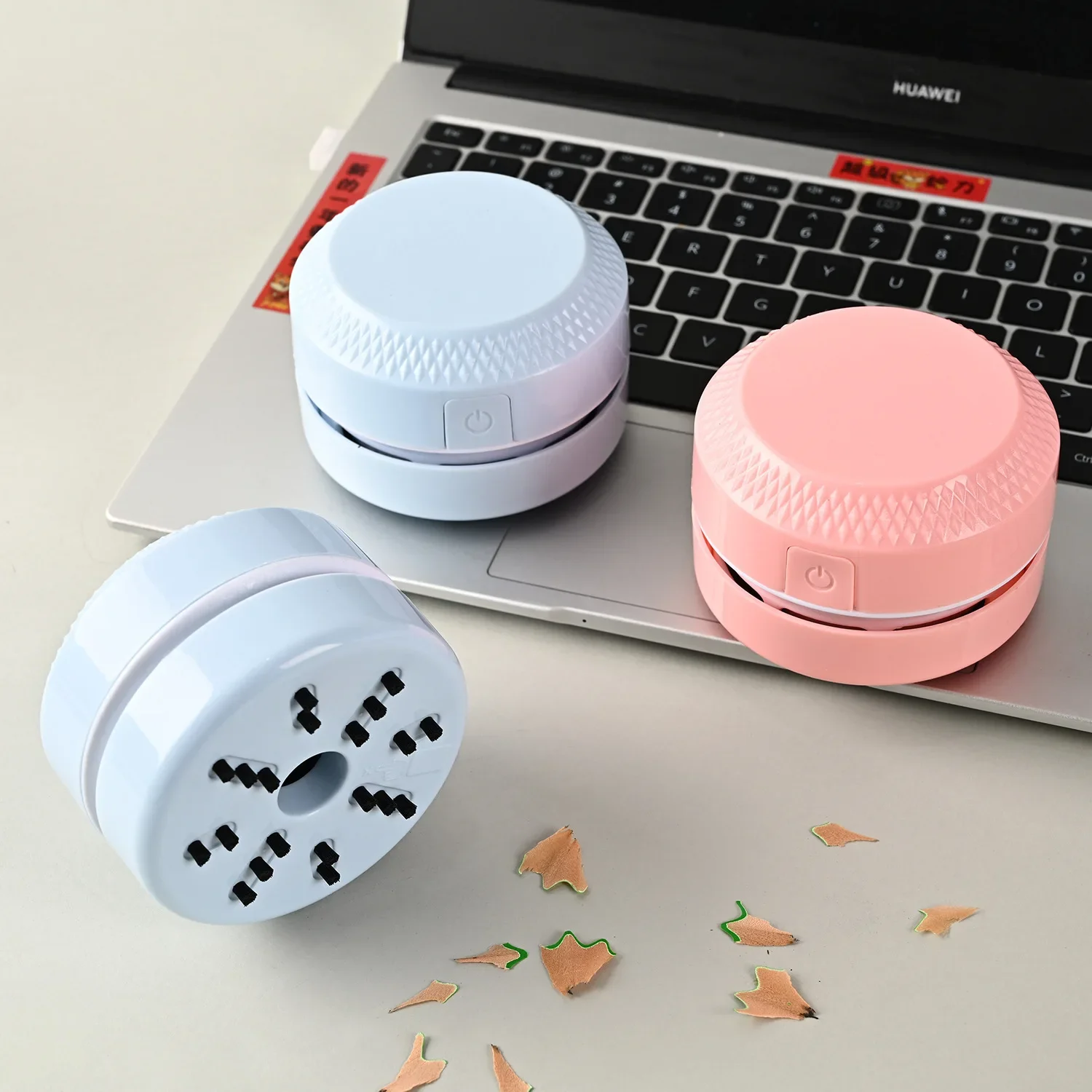 Portable Mini Desktop Vacuum Cleaner Automatic Small Rubber Dust Bin Keyboard Cleaner Grey Dust Machine Bucket Storage Type