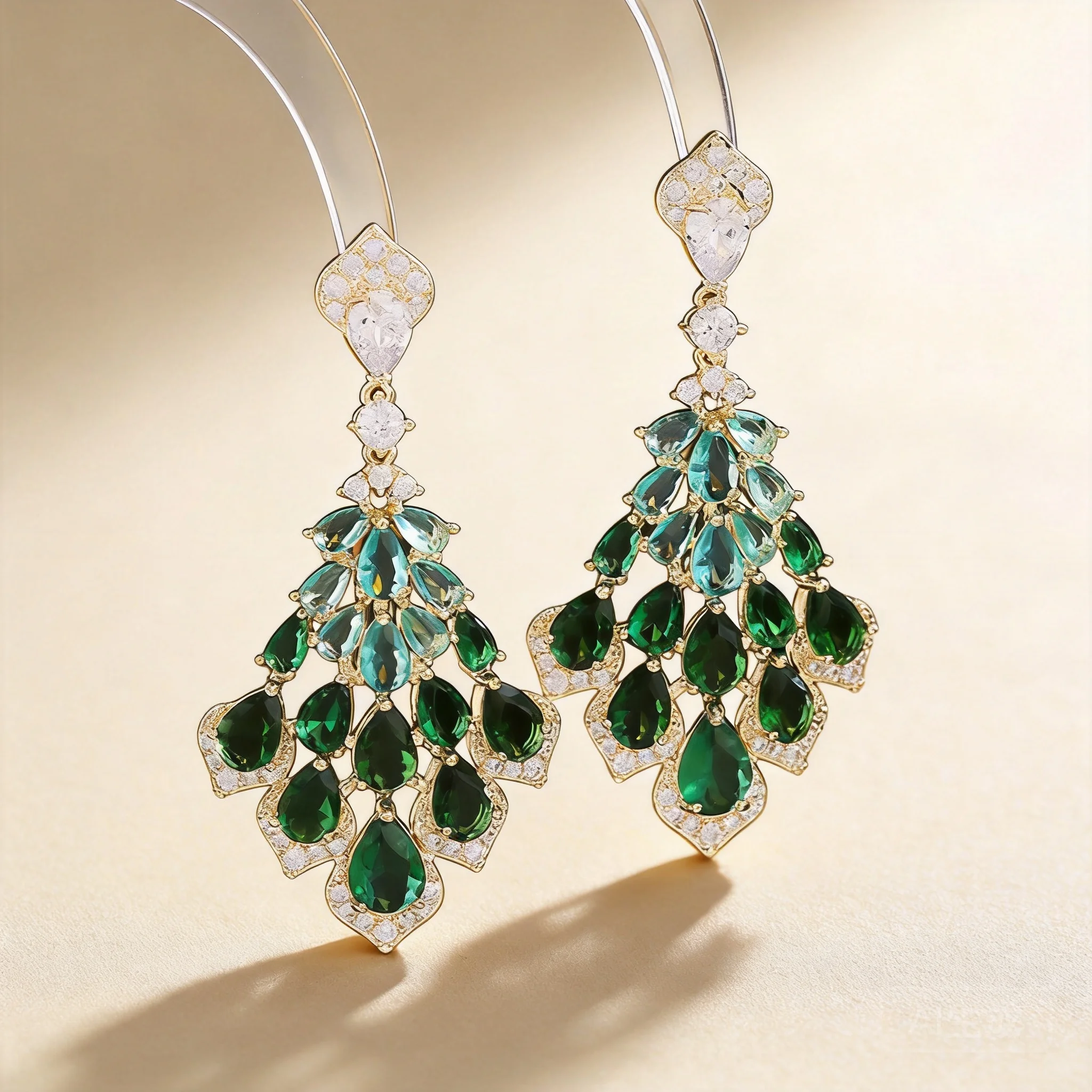 S925 Silver Needle Sparkling Zirconia Inlaid Dangle Earrings Luxury Water Drop Petal Chandelier Earrings For Women Wedding Banqu