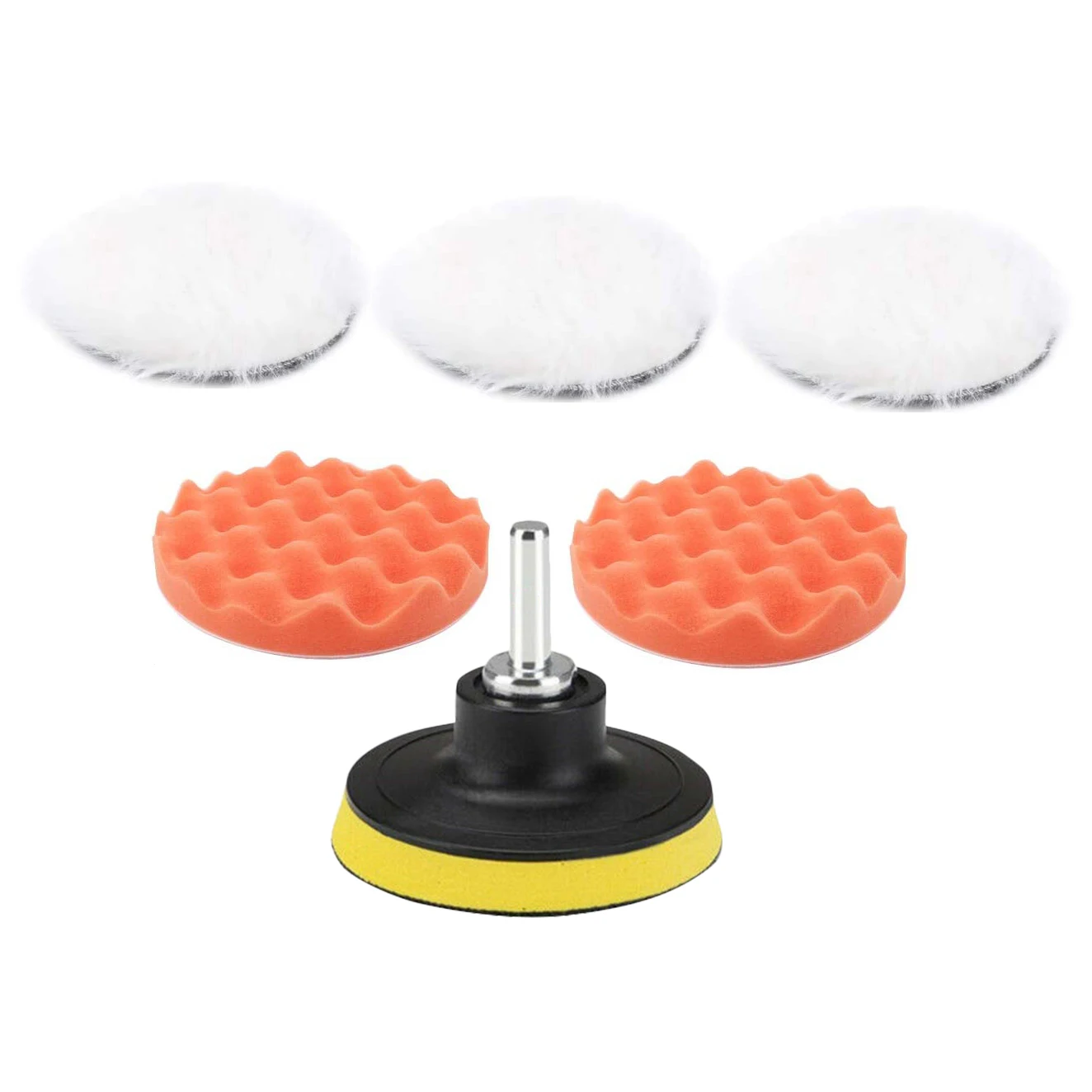 7X3Inch Polishing Waxing Buffing Sponge Pads Kit Compound Car Polisher