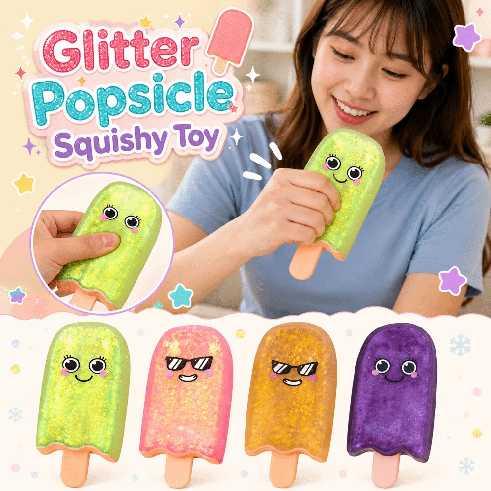 Creative Ice Cream Squeezed Super Soft Cute Glitter Popsicle Squishy Anxiety Relief Comfortable Ice Cream Pinch for Adults