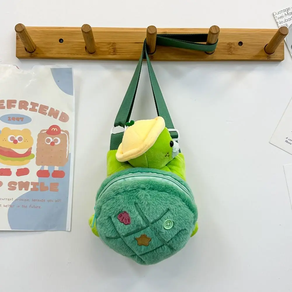 Creative Animals Turtle Plush Backpack Plush Doll Large Capacity Turtle Doll Shoulder Bag 22cm Cute Cartoon Plush Schoolbag Gift