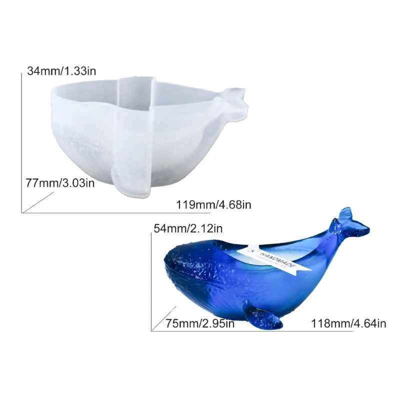 ZB91 – moules bougeoir en Silicone en forme baleine, moules tasse bougie, moules artisanaux en Silicone, moules