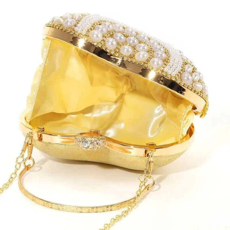 

X90D Роскошная женская вечерняя сумочка со стразами и декором из искусственного жемчуга