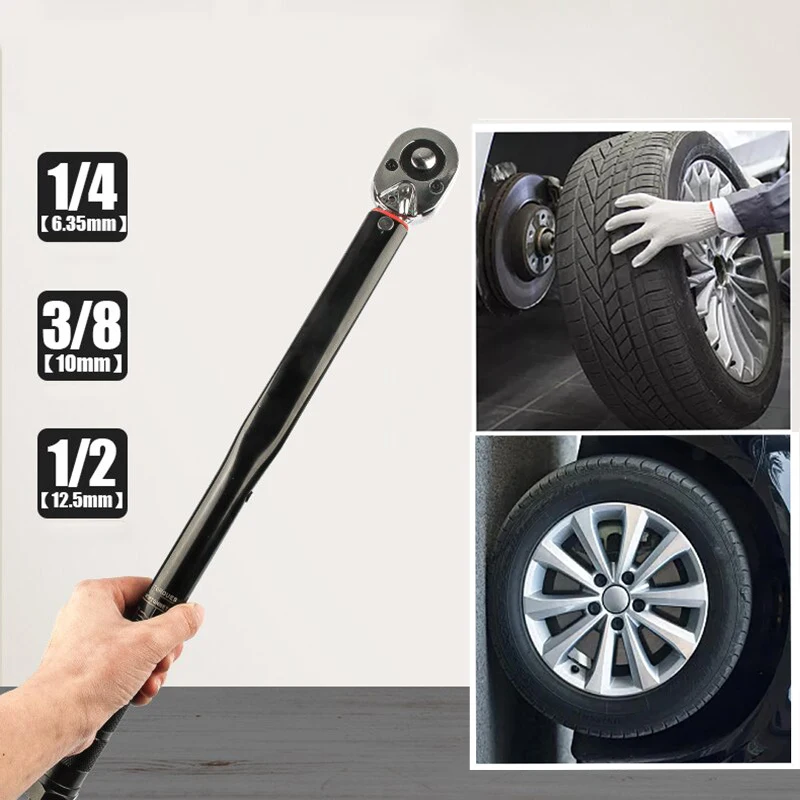 Torque Wrench 3/8 Digital 19-110nm Adjustable Spanner Stainless Steel Car Repair Electronic Automatic Angle Drive Bicycle Tool