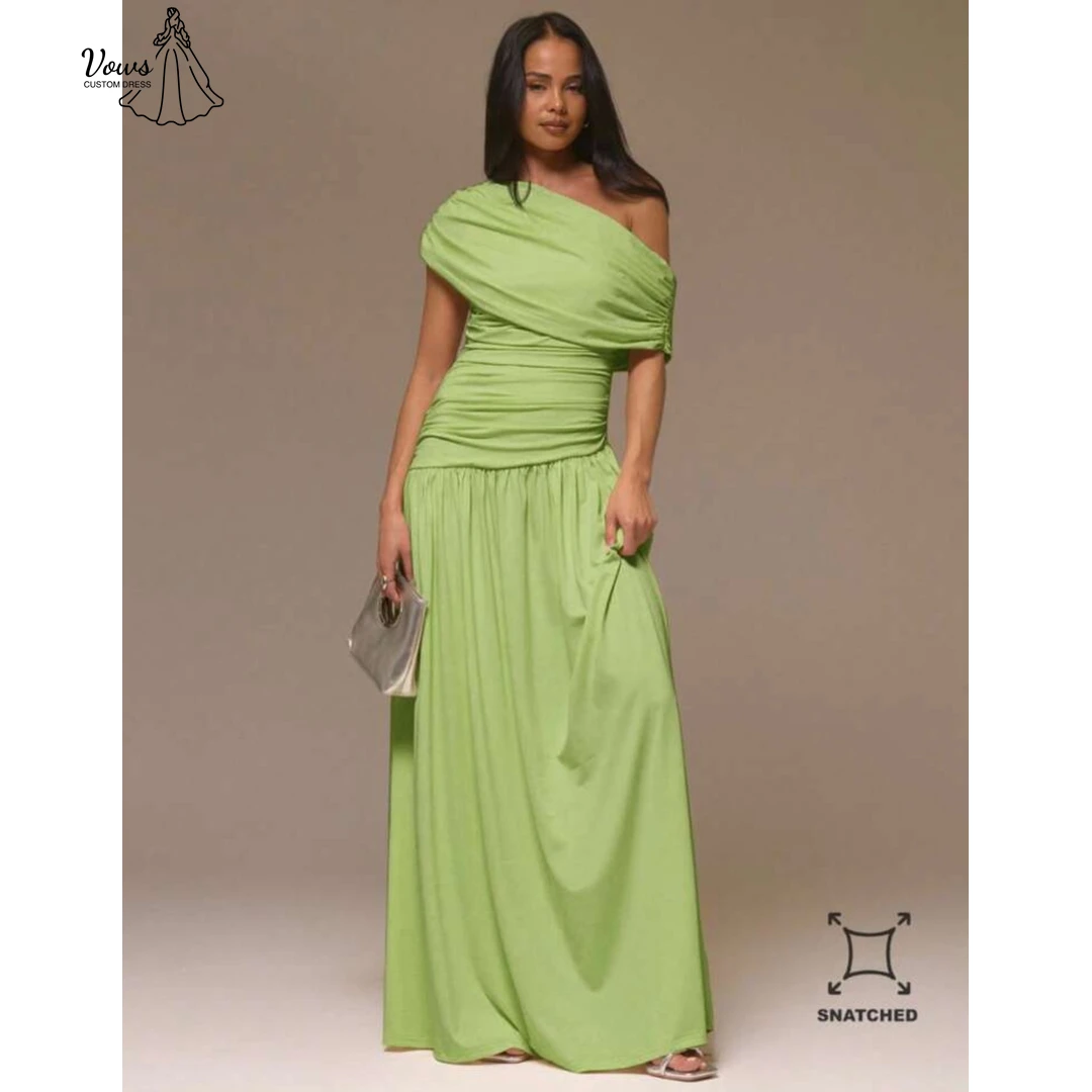 

Vows Custom Made Arabic Evening Dress Luxury Evening Dresses 2026 One Shoulder A Word Woman Elegant Dress Asymmetrical Prom Gala