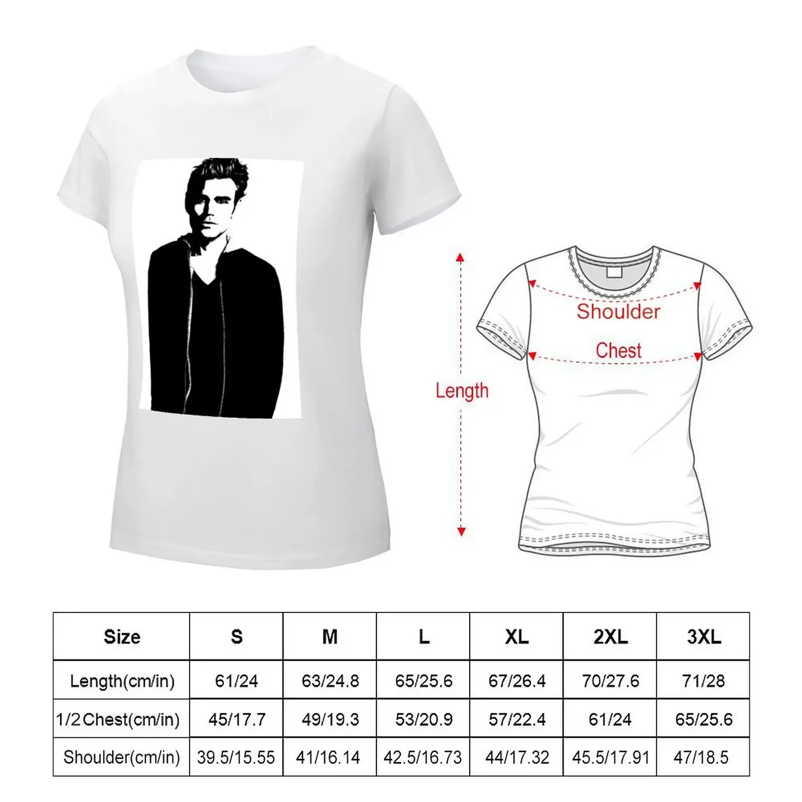 Paul Wesley Felt T-shirt kawaii clothes summer top oversized workout shirts for Women