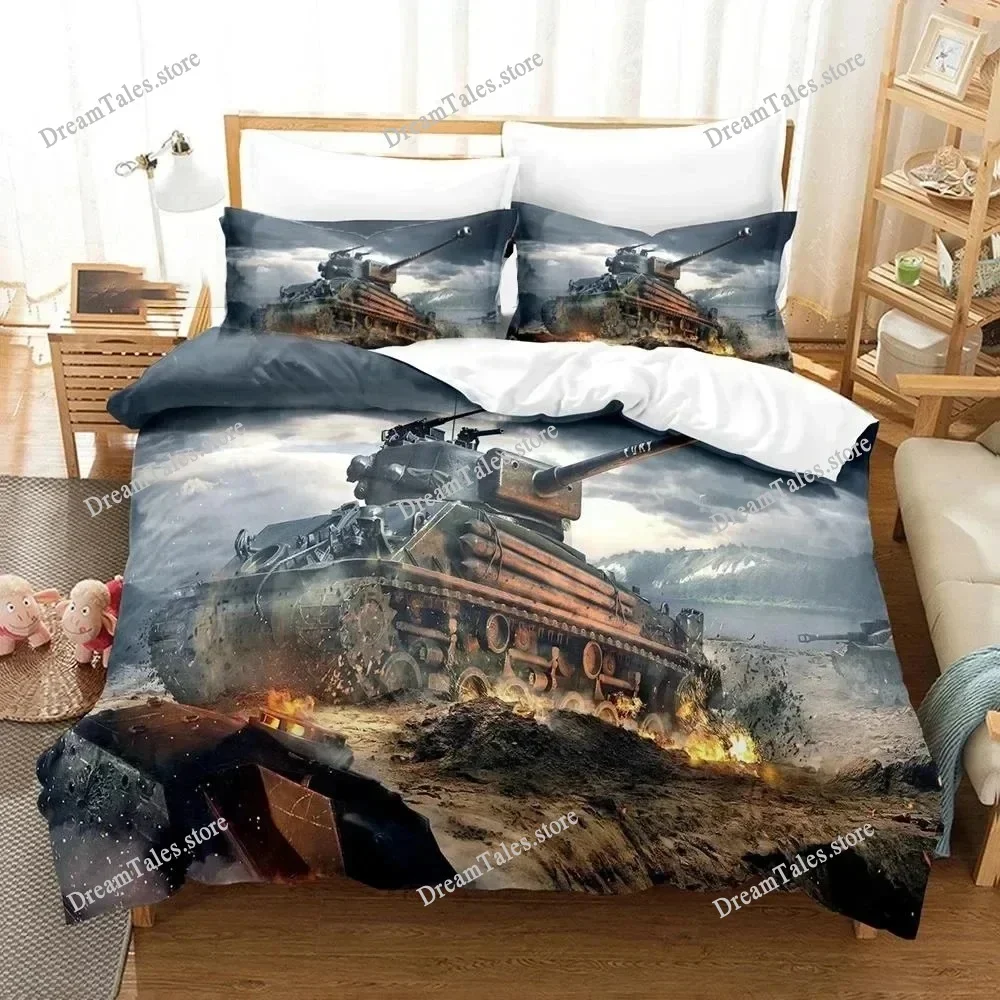 New World Of Tanks Bedding Set Single Twin Full Queen King Size Bed Set Adult Kid Bedroom Duvet Cover Sets 3D Print Game741