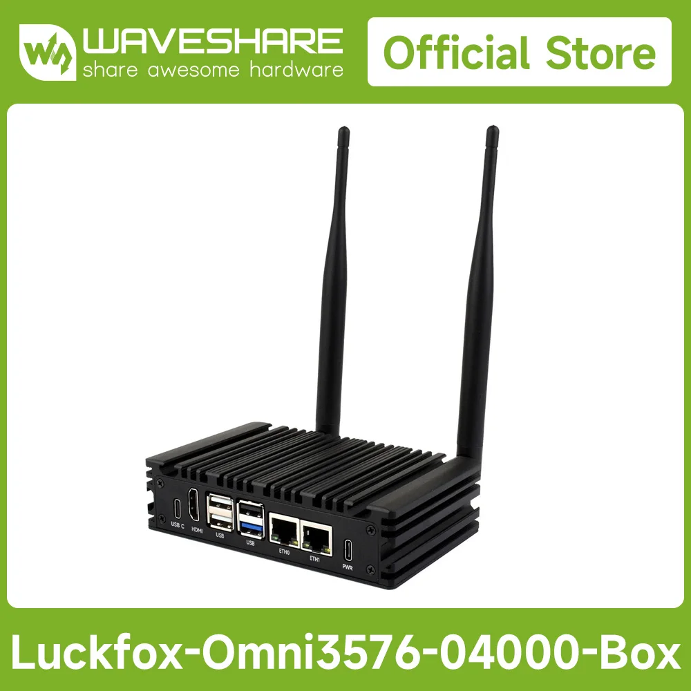 Placa de desenvolvimento de computação de borda Waveshare Luckfox Core3576, Rockchip RK3576 Octa-Core 2,2 GHz, 6 TOPS Potência de computação NPU