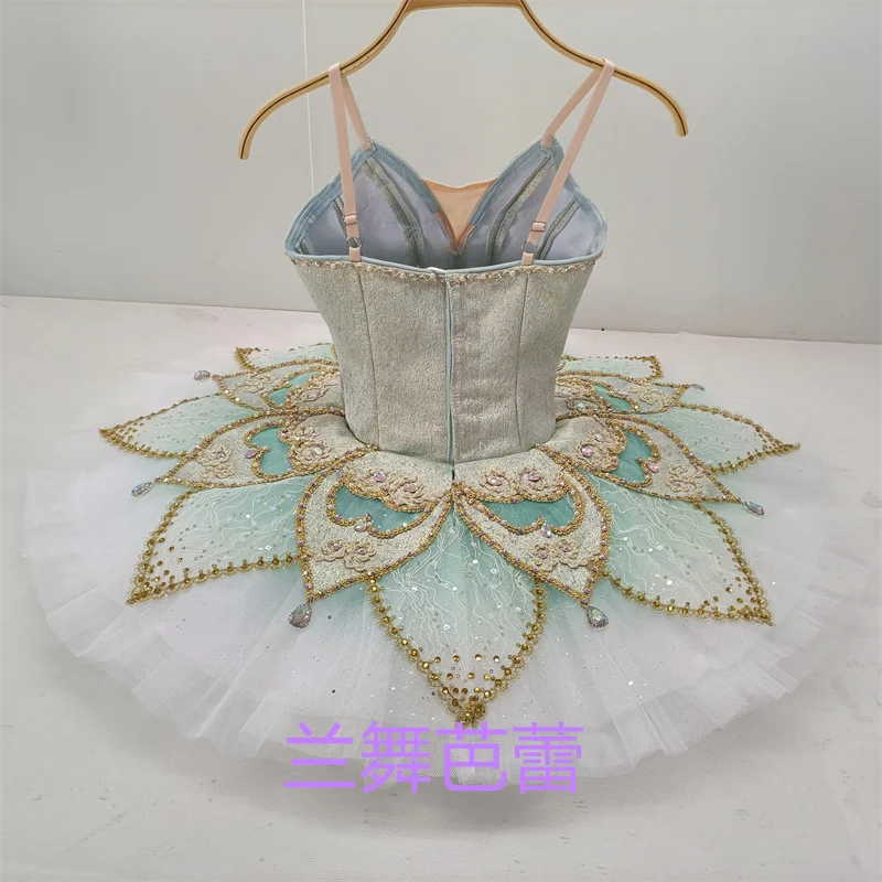 New Coming High Quality 12 Layers Kids Girls Women Adult Ombre Green Pink Blue Gold Professional Ballet Tutu Costumes