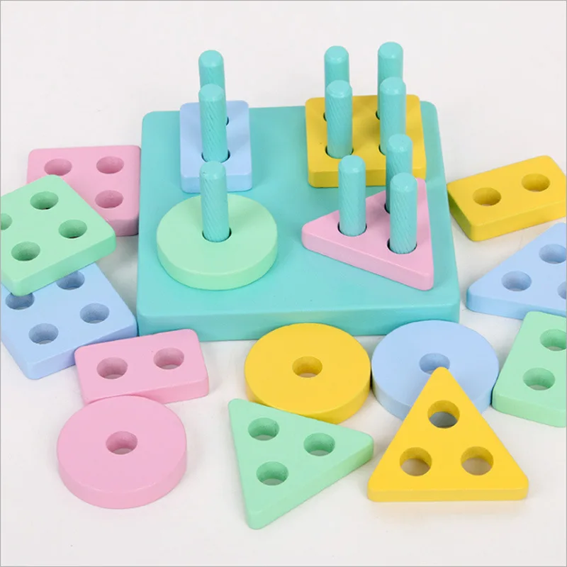 Baby Toys Wooden Puzzles Kids Montessori Toys Graphic Cartoon Colorful Early Enlightenment Learning Toy Animal Shape Puzzle