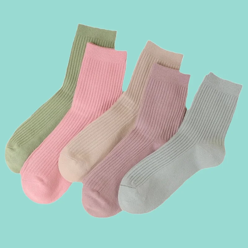 Chaussettes mi-longues respirantes et épaisses pour femmes, résistantes, ne se décolorent pas, chaudes, décontractées, 5/10 paires