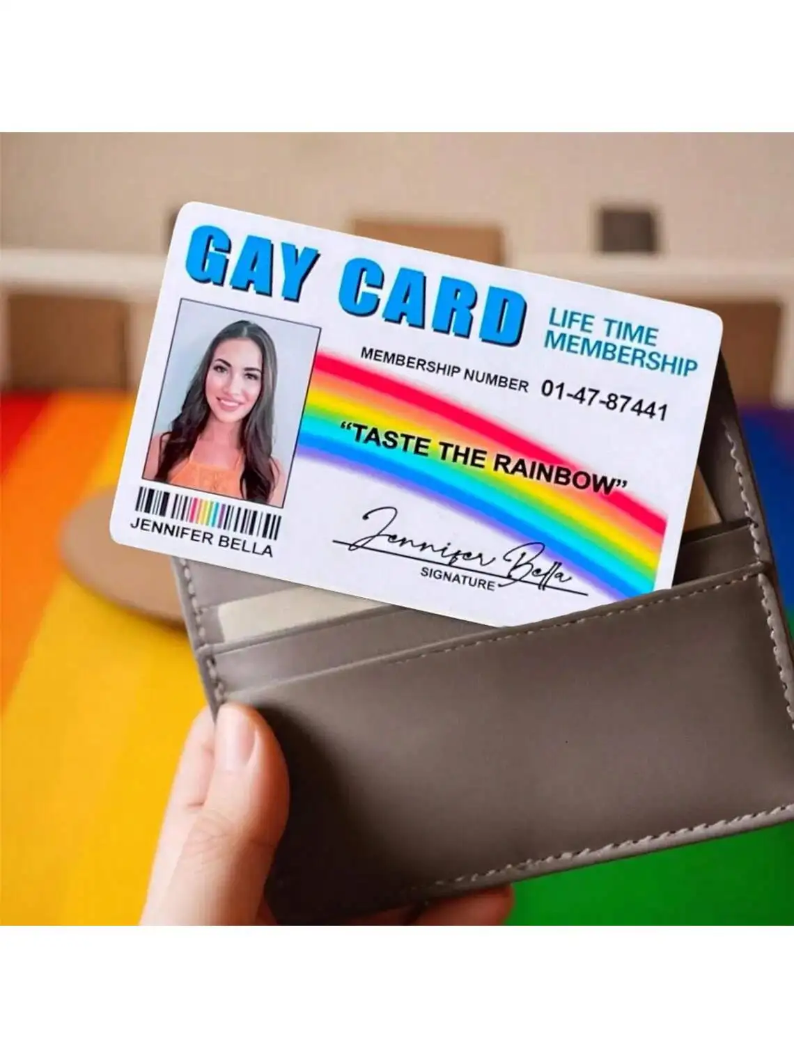 Custom Photo Gay Id Card, Custom Gay Lifetime Membership Card, Custom Lgbt Pride Card, Prank Rude Joke Friend Colleague Gift Idea
