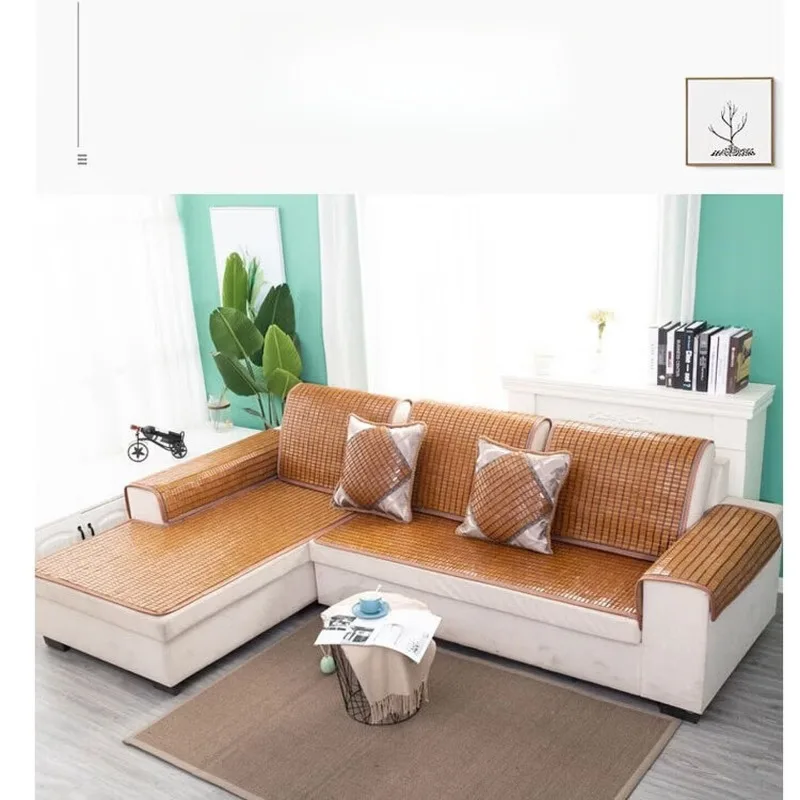 Summer sofa mat mat mahjong bamboo, narrow side brown
