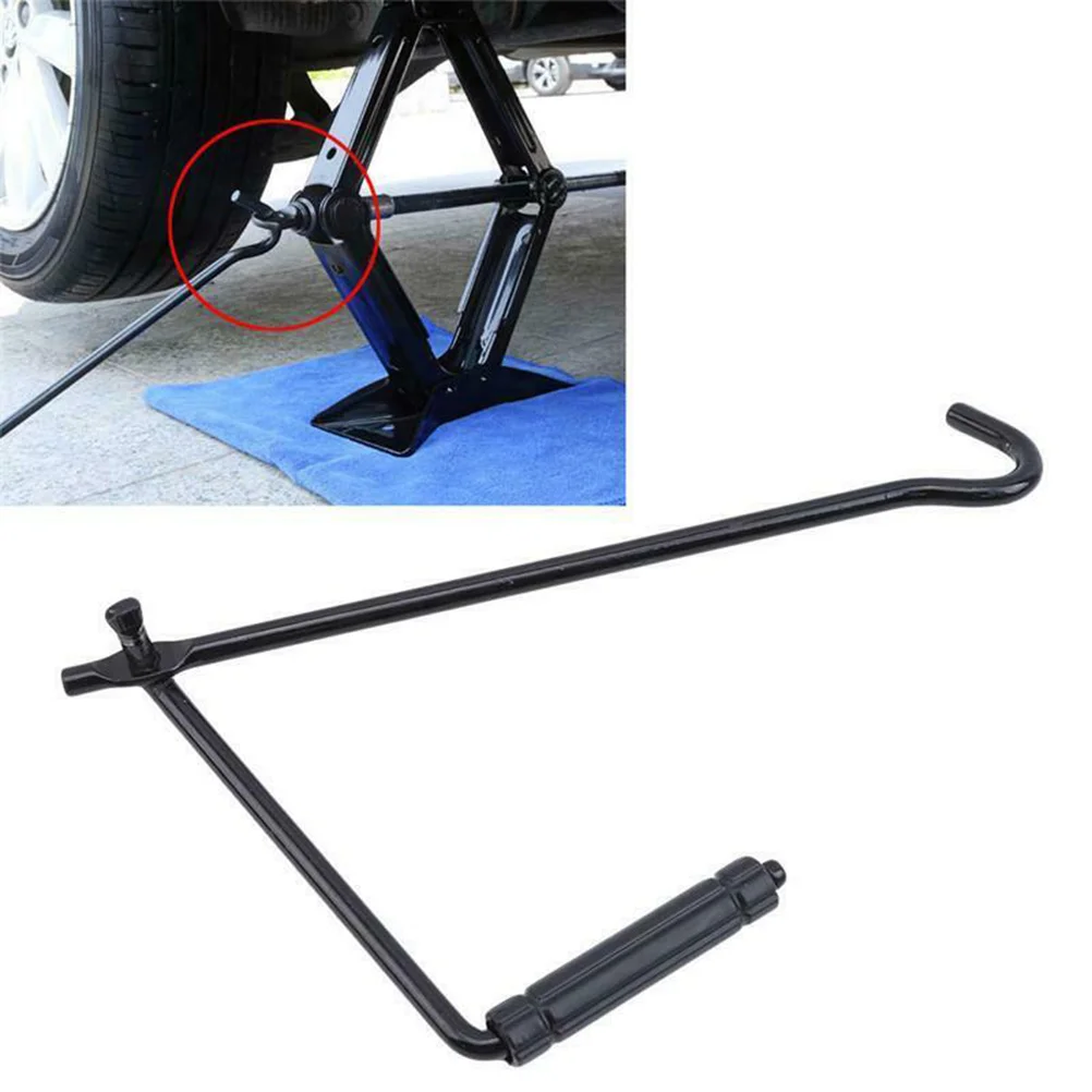 

2pcs Car Foldable Hand Jack Rocker Folding Handle Scissor Jack Rocker General Jacks Car Tools (Black)